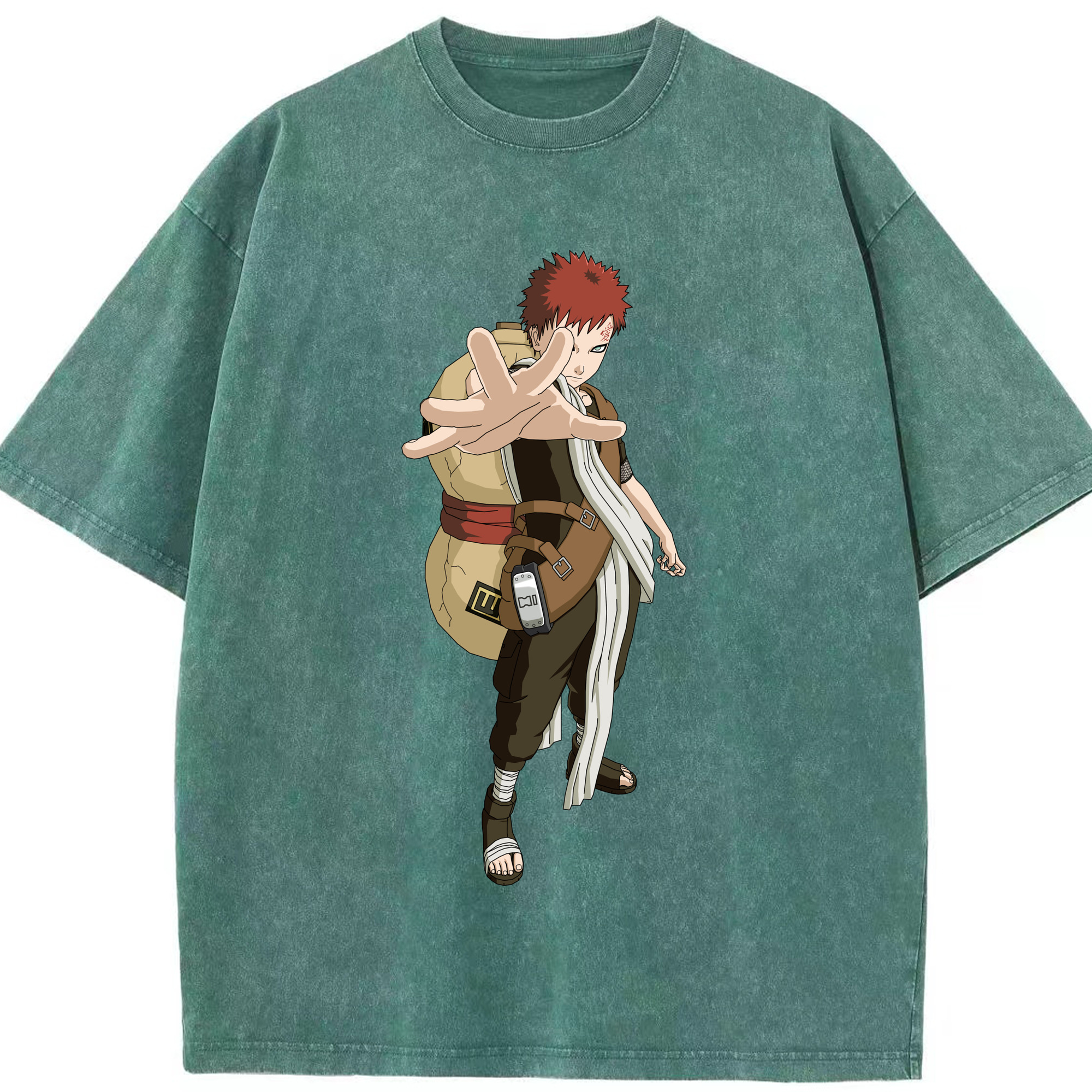 （画像用） NARUTO -ナルト- ガアラ Gaara 綿100% ヴィンテージ風 半袖Tシャツ（フロントプリント）